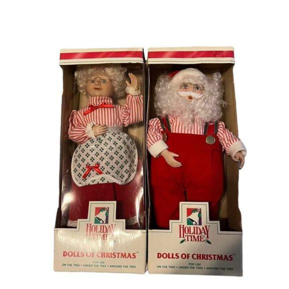 Vintage Telco Creations‎ Holiday Time dolls of Christmas Santa and Mrs.Clause
